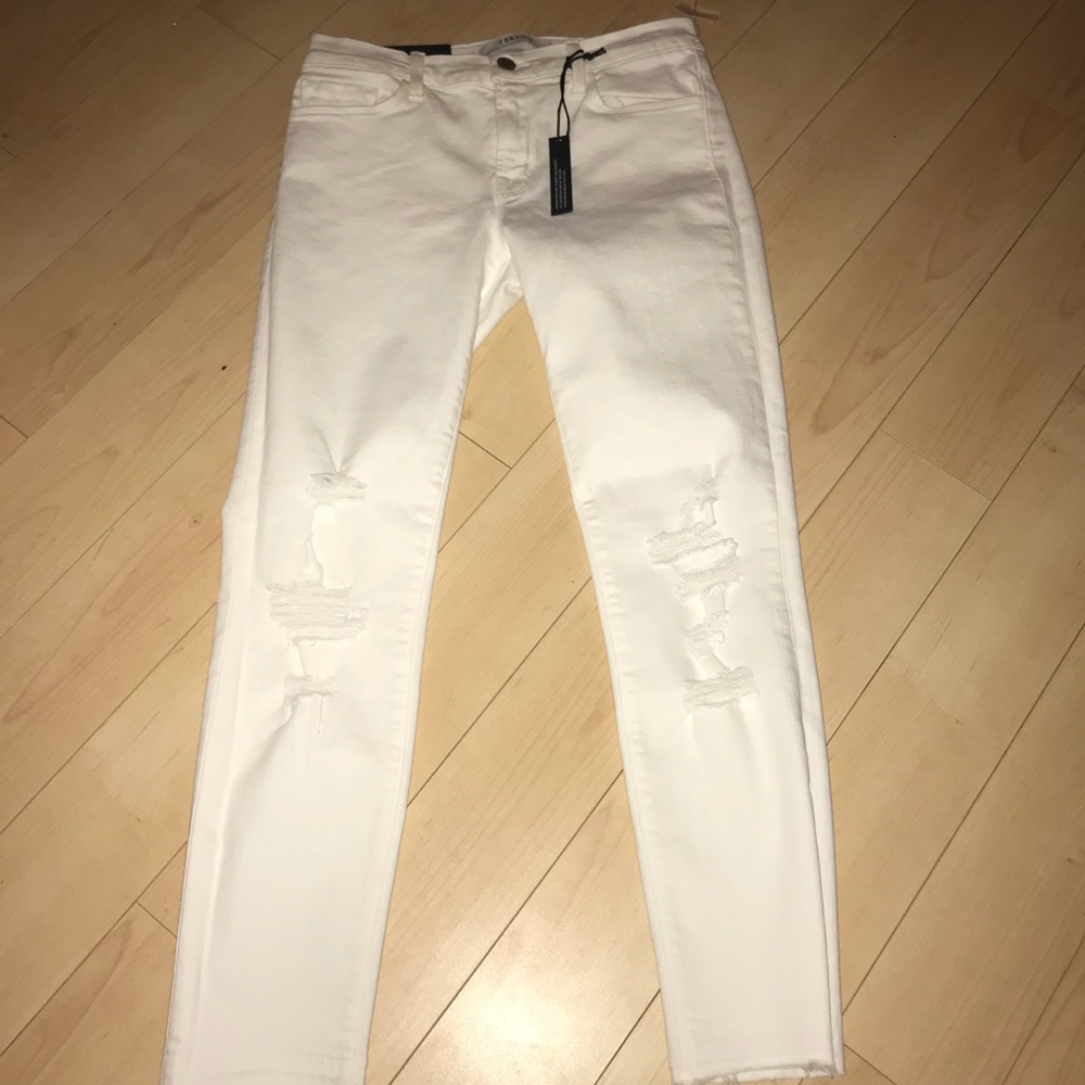 White Distressed Skinny Jeans